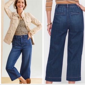 Talbots Flawless High Waist Wide Leg Crop Jeans Size 14